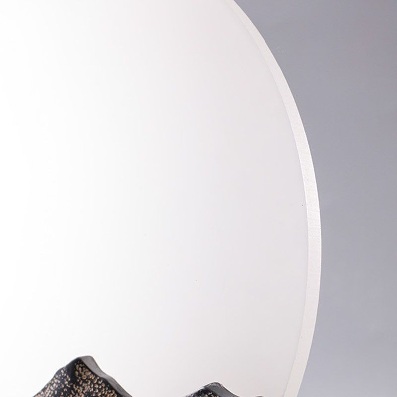 Round Disc Shade Wall Lighting Simple Style Metal 1 Light Sconce Light in Brass