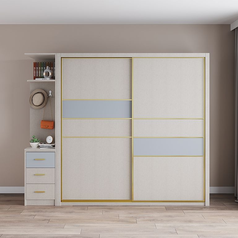 Sliding Wardrobe Closet with Shelves Contemporary Wardrobe Cabinet