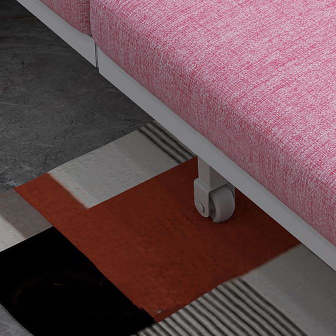 Linen Sleeper Sofa 33.46" Wide Armless Sofa Bed with Upholstered