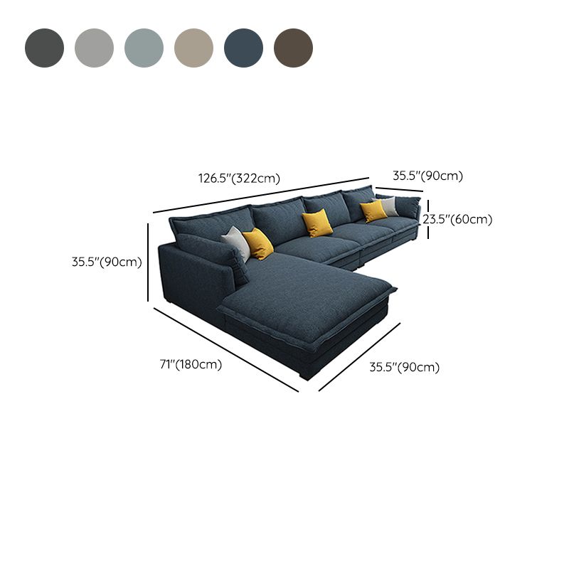 35.43 " H Cotton Blend Pillow Top Arm Sofa & Chaise for Living Room