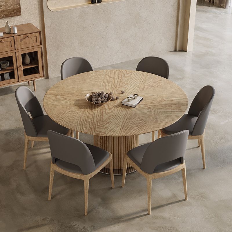 Contemporary Pedestal Dining Table Wood Dinner Table for Home