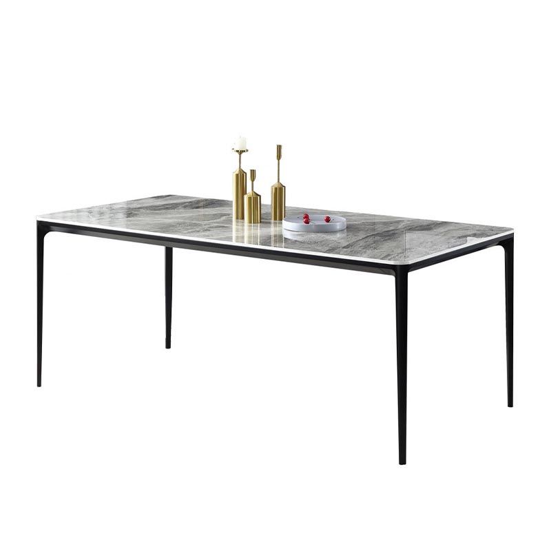 Rectangle Modern Stone Table Standard Height Kitchen Room Table with 4 Legs