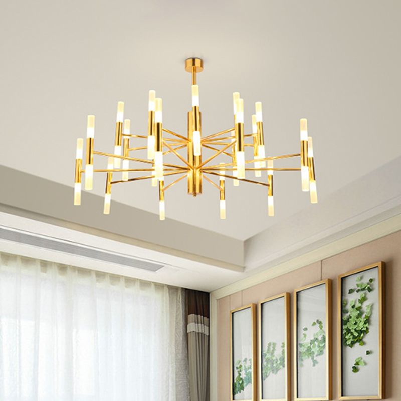 Illuminazione del soffitto del soggiorno a forma di radiale Metallic Postmodern Lent Light Segret