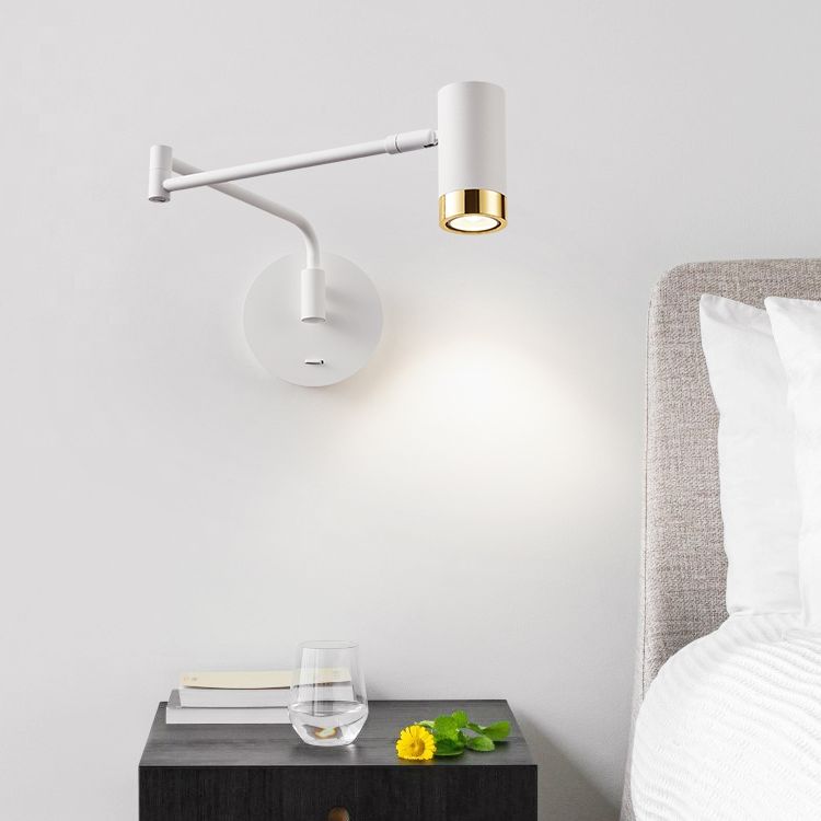 Fissature a parete in alluminio a doppio braccio Fissature a parete moderna a 1 luce Luci da parete per soggiorno per soggiorno