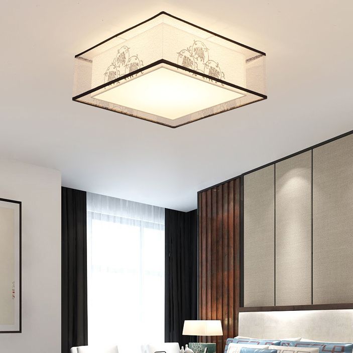 Traditional Flush Mount Light Fixtures 3-Light White Flushmount Ceiling Lamp for Living Room