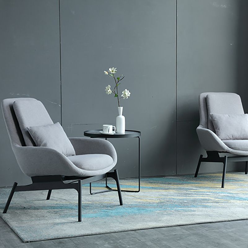 Linen Armless Chair 29.52" Wide Accent Chair with Cushion Back for Living Room