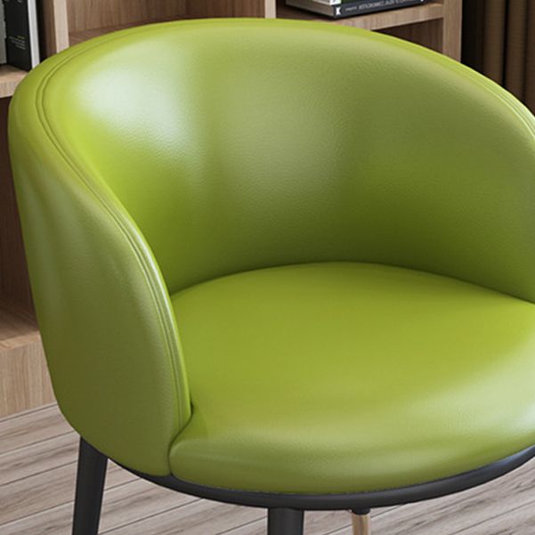 Faux Leather Contemporary Dining Chair with 4 Legs Matte Finish Solid Back Chair