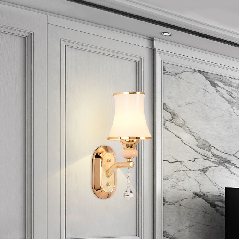 Modern Simple Vanity Light Cylinder Shape Vanity Lamp with Glass Shade for Shower Room