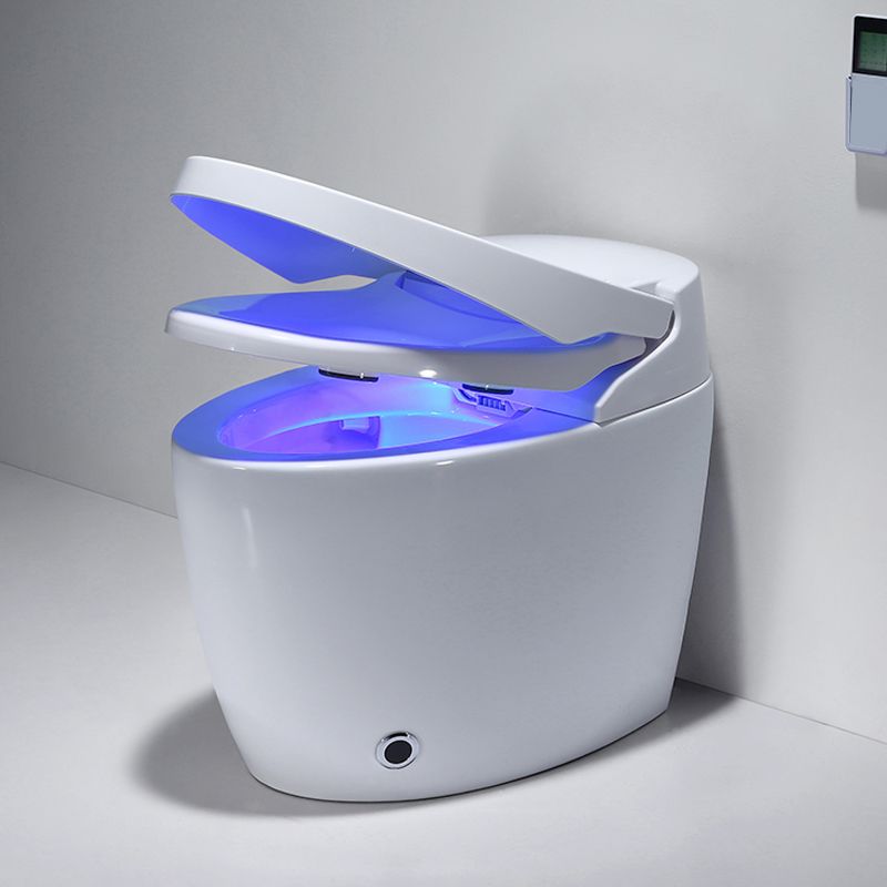 Heated Seat Floor Standing Bidet in White Smart Horizontal Toilet