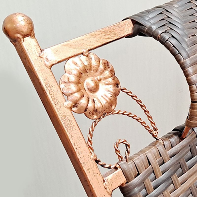 Modern Rocker Wicker Woven Rope Weather-Resistant Recliner Chair