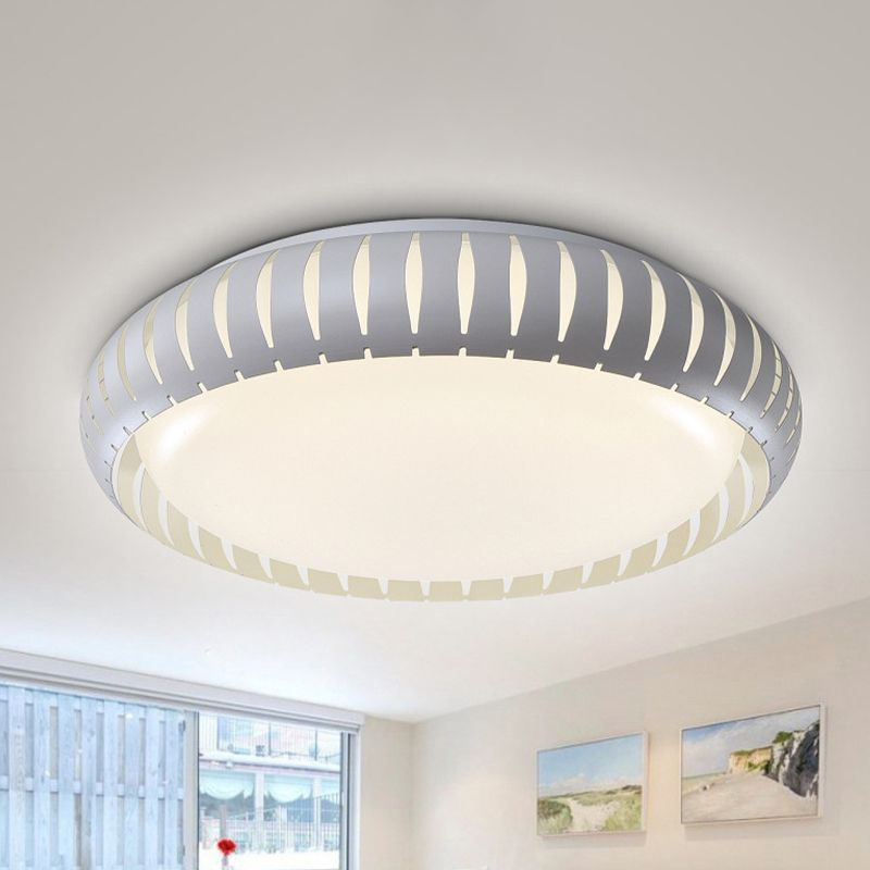 Metalen donut inbouwverlichting Hedendaags wit/zwart LED-inbouwarmatuur met uitgehold ontwerp in wit/warm/3 kleuren licht