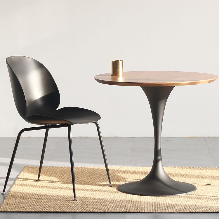 Table à manger ronde moderne en bois Table à manger de cuisine standard avec base en tulipe