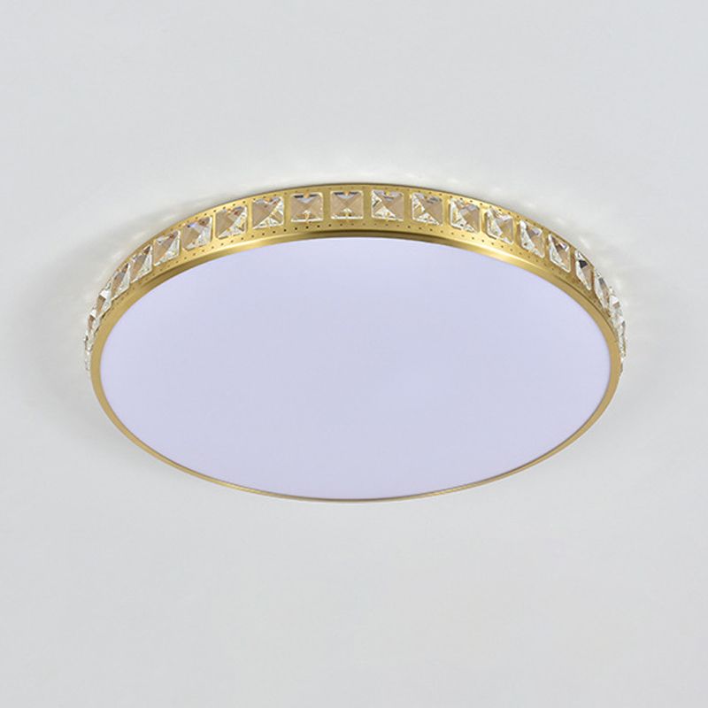 Modern Flush Light Gold Ceiling Lighting with Crystal for Bedroom