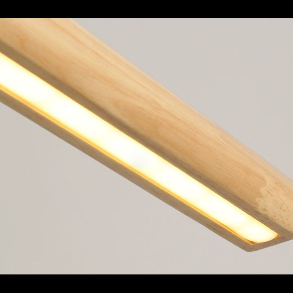 Noordse staafvormige eilandlamp houten eetkamer led lineair hanger licht in beige