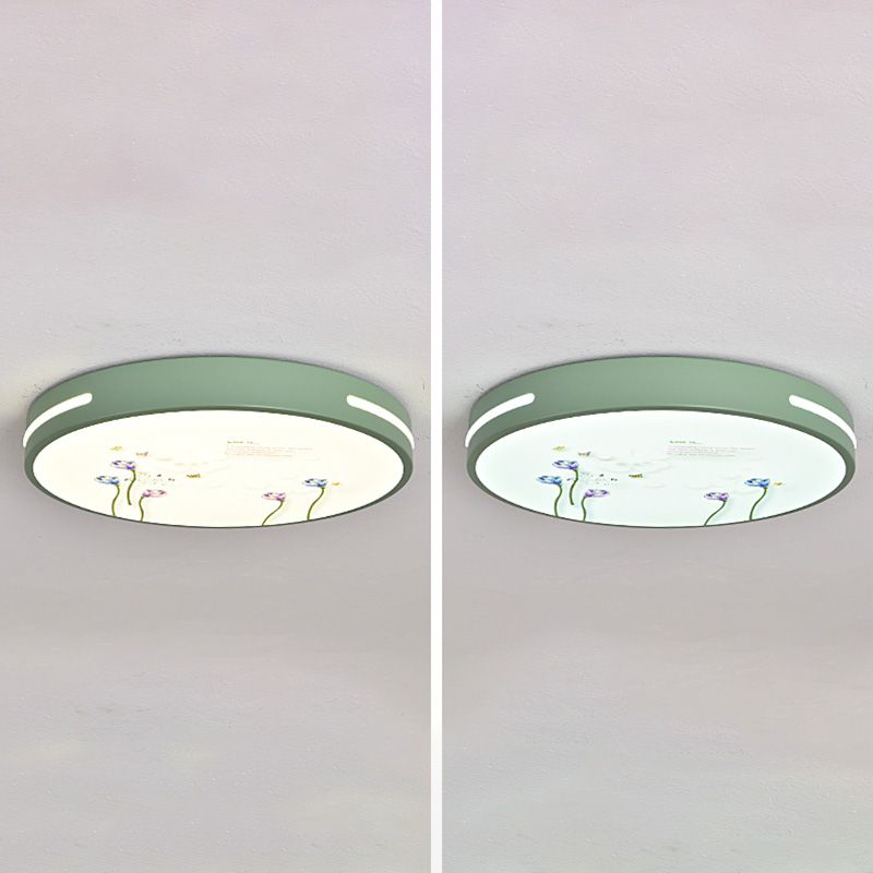 Lampada da soffitto moderna a LED Macaroon in ferro di forma rotonda con montaggio ad incasso per camera da letto