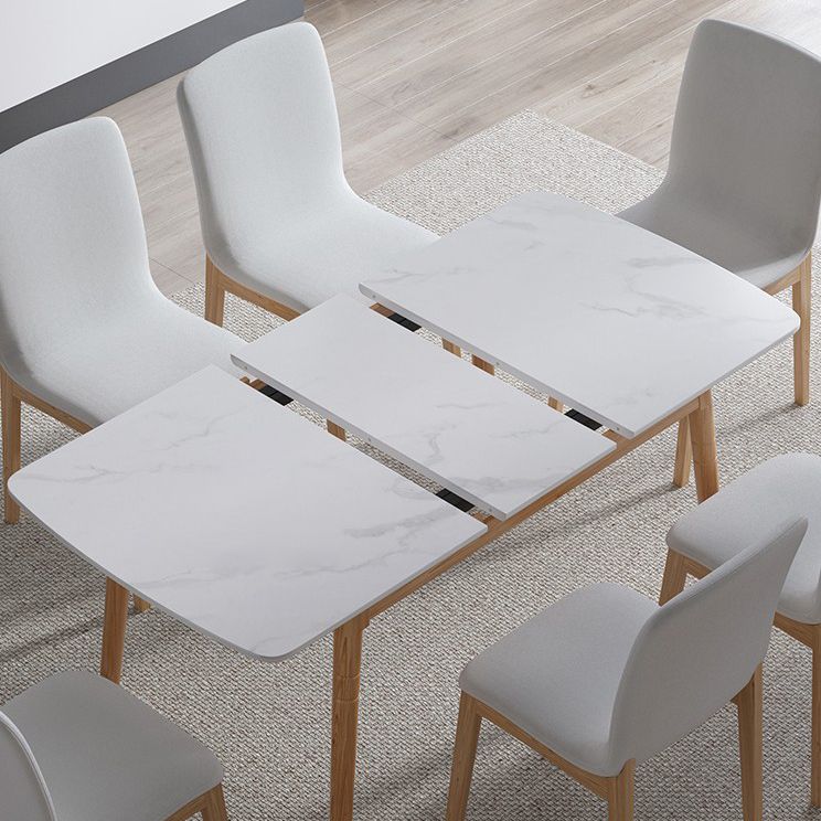 Modern Sintered Stone Top Standard Dining Set Rectangle White Dining Set for Kitchen