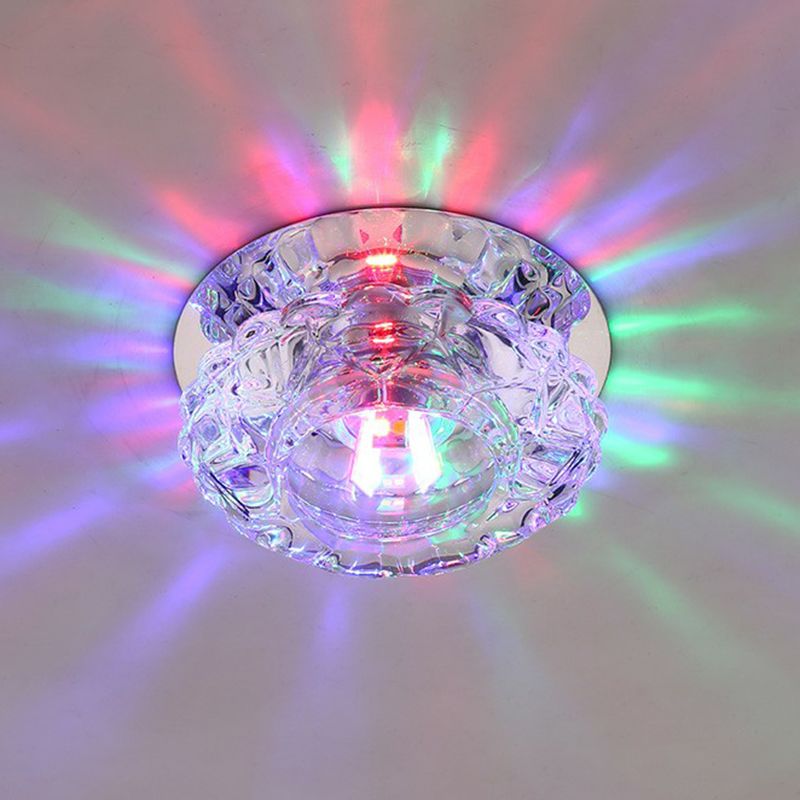 Luminaire encastré à abat-jour floral clair, luminaire minimaliste en cristal LED pour hall d'entrée