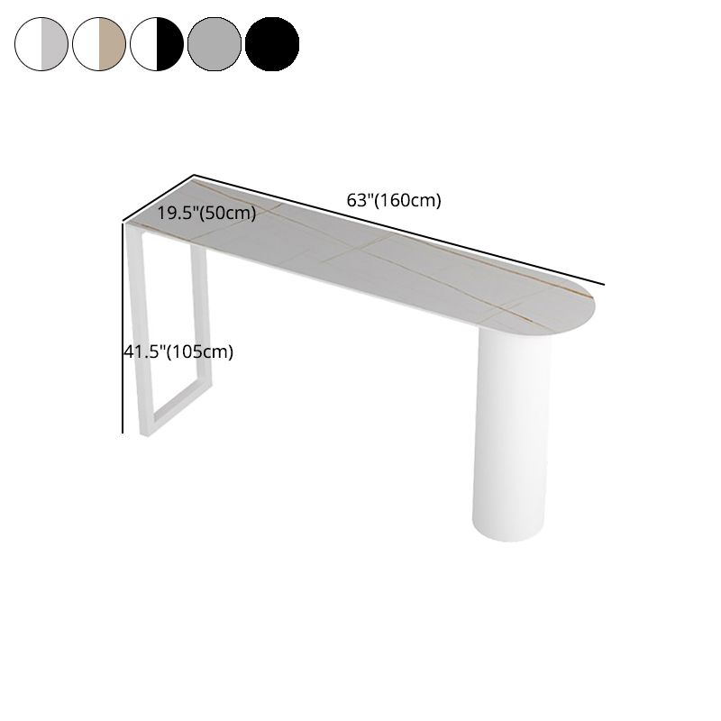 Stone Counter Table Iron Base 42-inch Height Contemporary Bar Table for Island