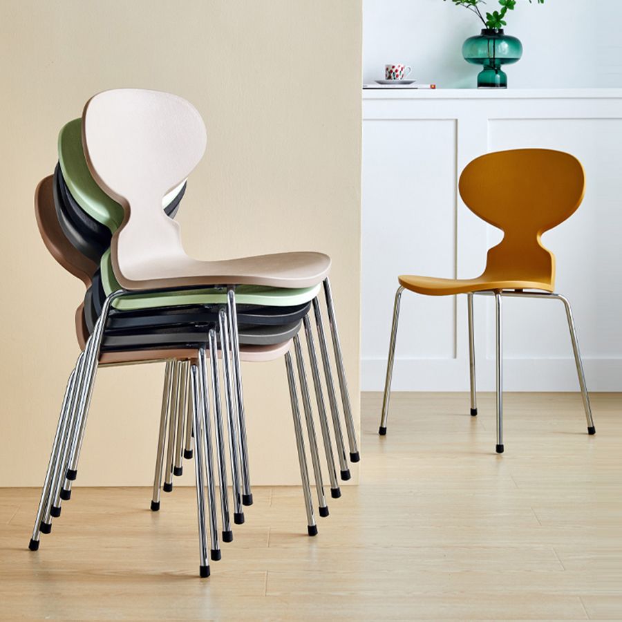 Modern Style Side Chair Plastic Metal Dining Chair for Home Use