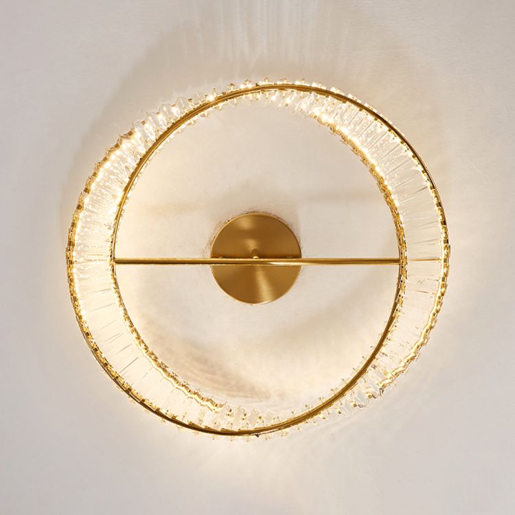 Plafonniers modernes dorés, éclairage de plafond encastré à LED avec abat-jour en cristal
