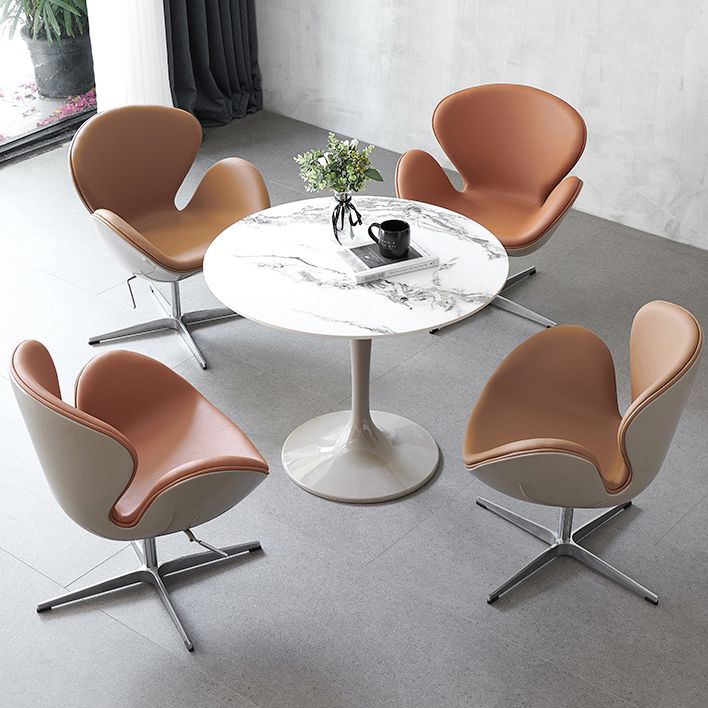 Modern 1/2/3/4/5 Pieces Dining Set Round Sintered Stone Dining Table Set