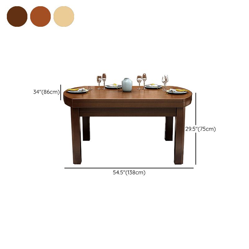 Contemporary Dinner Table Wood 4 Legs Dining Room Table for Home