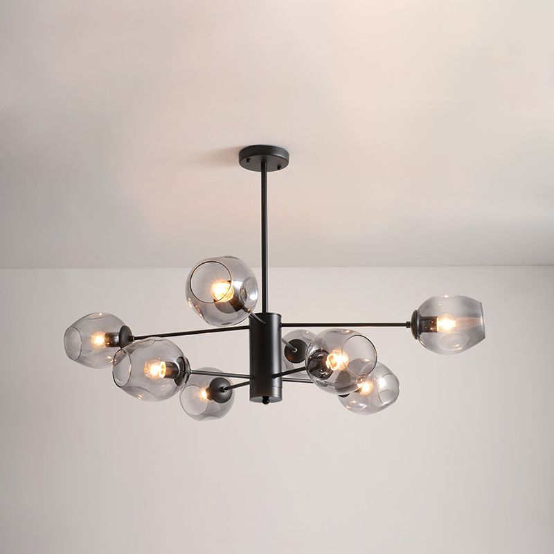 Contemporary Hanging Ceiling Lights Clear Glass Pendant Chandelier for Living Room