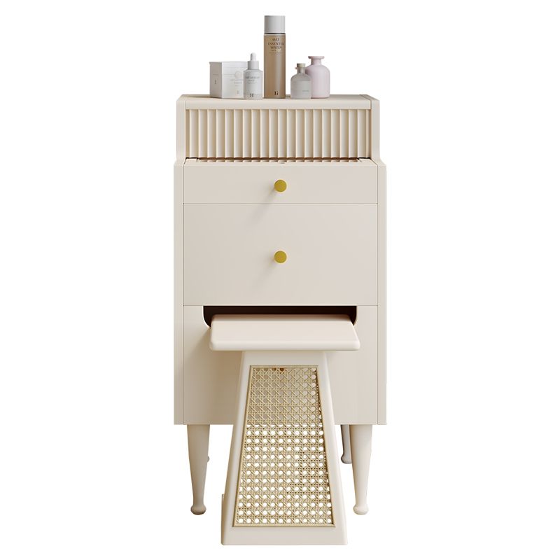 Contemporary Solid Wood Dressing Table Stool Set 2 Drawer Make-up Vanity