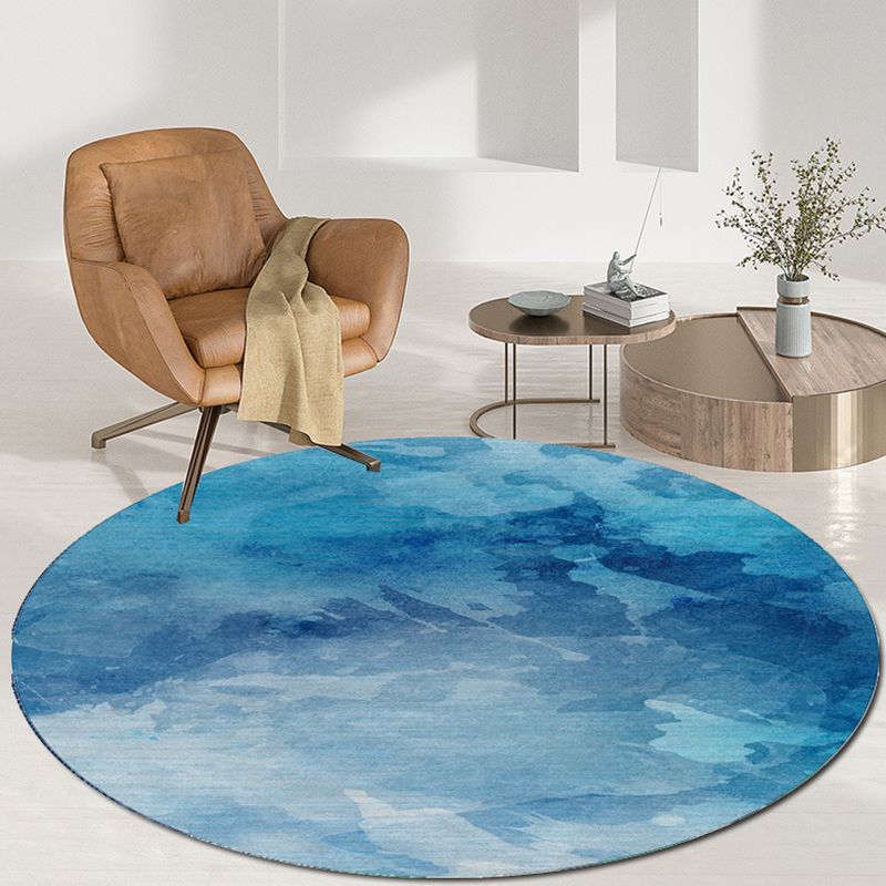 Abstract Printed Area Rug Polyster Non-Slip Backing Round Carpet Bedroom Modern Indoor Rug