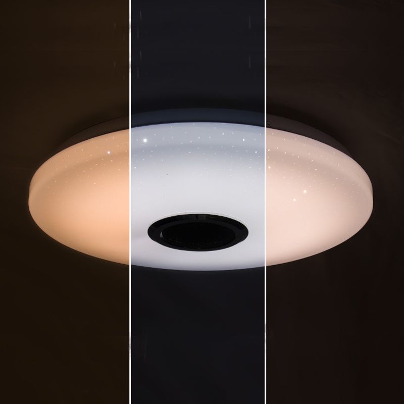Plafonnier intelligent de forme ronde en acrylique moderne à 1 lumière pour chambre d'étude