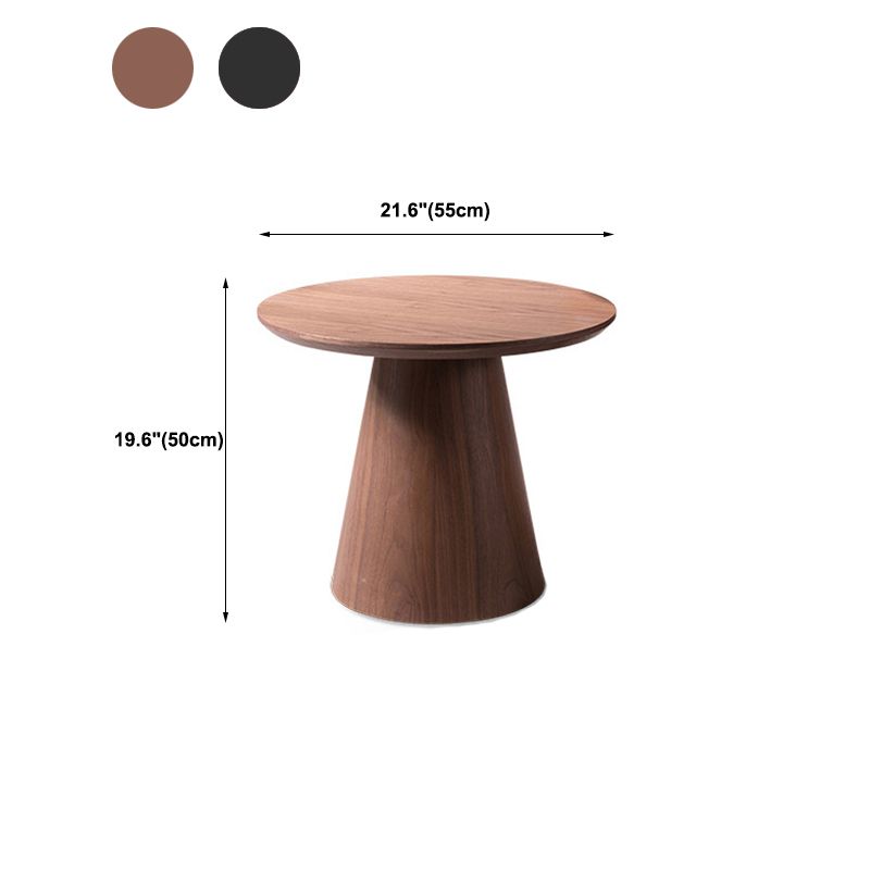 Scandinavian Pedestal Coffee Table Round Wooden Coffee Table Set for Living Room