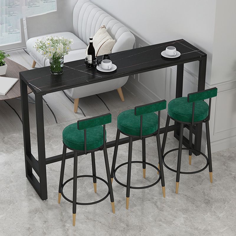Glam Pub Height Dining Table Stone Top Pub Table for Living Room