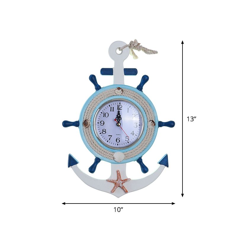 Roer Wall Lighting Kinderen Metallic LED Blue SCONCE LIMMUTE MET Klokontwerp, Warm/Wit licht