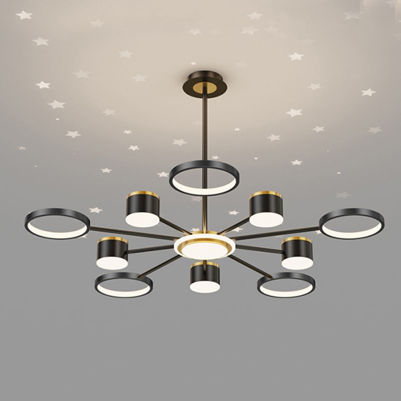 Black Iron Hanging Pendant Lights Contemporary Hanging Lamps for Living Room