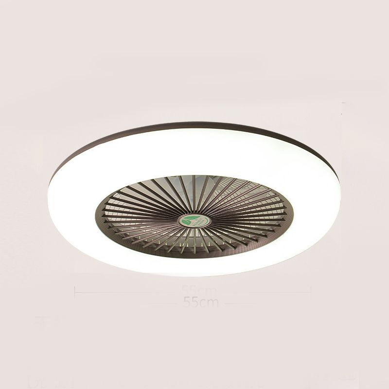 Stilvolle minimalistische runde Lüfterlampe Acryl Schlafzimmer LED SEMI BUSH MOUNT Deckenleuchte