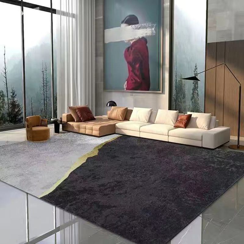 Gray Modern Carpet Polyester Graphic Indoor Carpet Non-Slip Backing Carpet for Home Decor