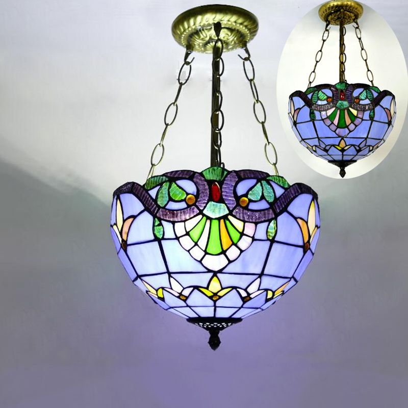 Koepelmeel kroonluchter verlichtingsarmatuur Tiffany-stijl veelkleurige gebrandschilderd glas kroonluchter hanglampje