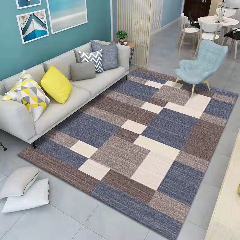 Living Room Carpet Geometry Print Stain Resistant Rug Polyester Rug for Home Decor