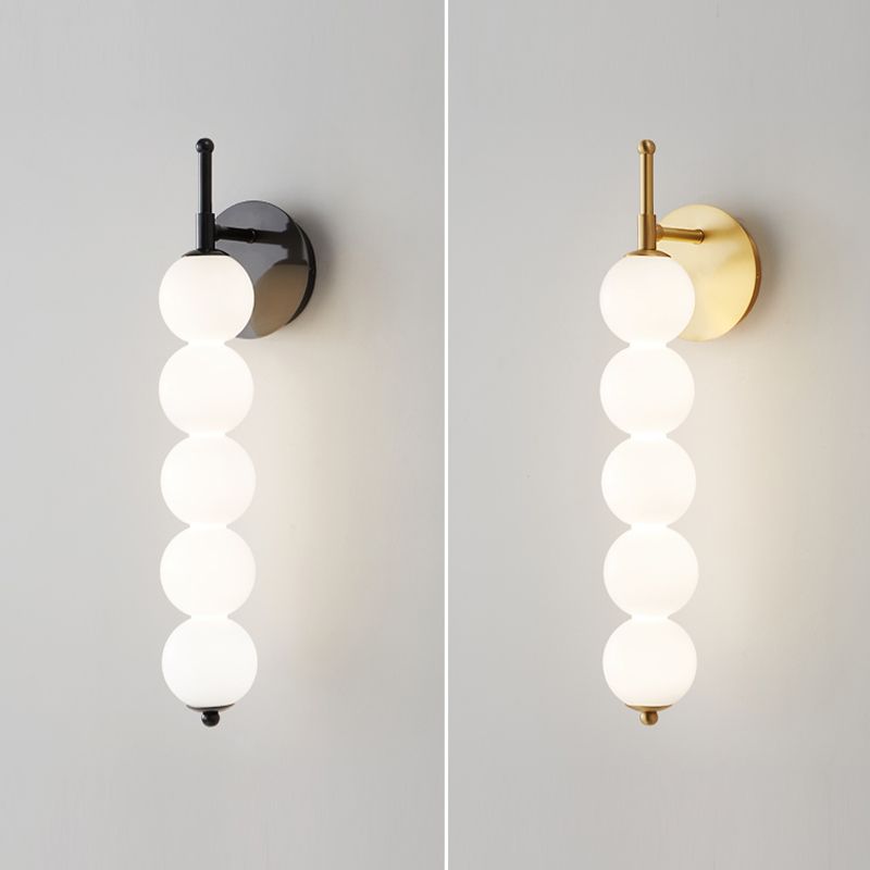 Contemporary Metal Ball Shape Wall Sconce with Glass Shade for Living Room