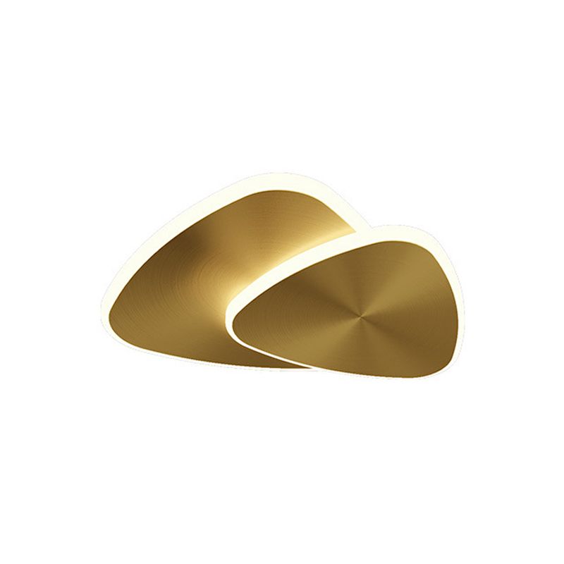 Lampada da soffitto modernista a triangolo, illuminazione metallica a LED per camera da letto, illuminazione da incasso in oro, luce calda/bianca/3 colori