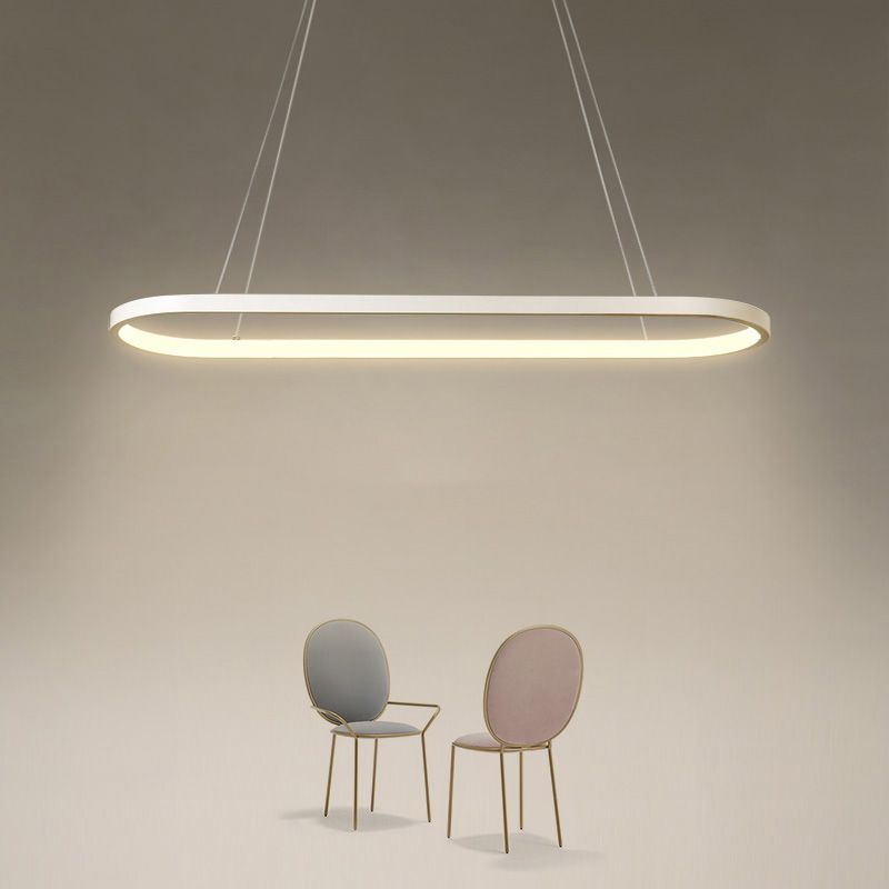 LED Island Lamp Moderner einfacher Stil Aluminium Anhänger Licht für Esszimmer