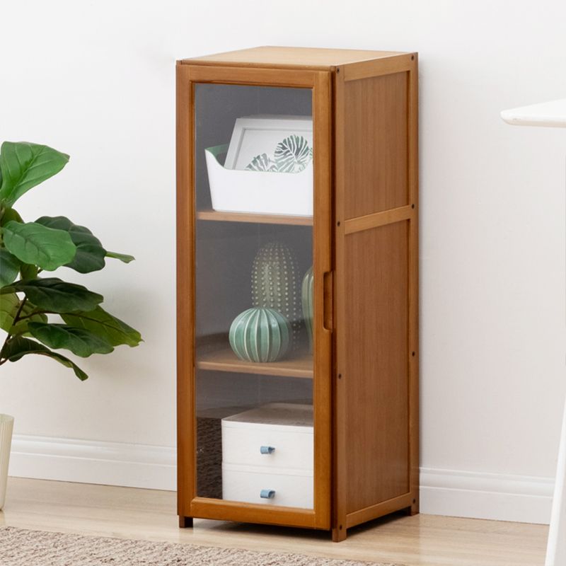 Contemporary Standard Shelf Bookcase Bamboo Book Shelf with Doors