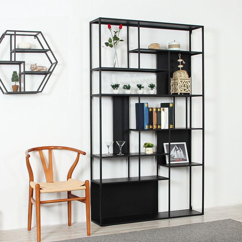 Open Back Bookshelf Contemporary Style Bookcase for Home Office Study Room