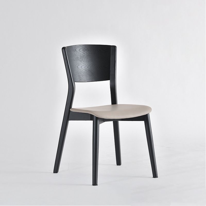 Industrial Armless Dining Chair Kitchen Open Back Chair in Black