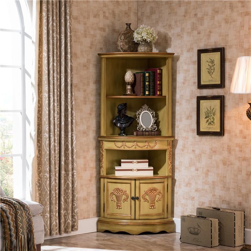 Triangular Wood Accent Cabinet Industrial 2 - Door Accent Cabinet