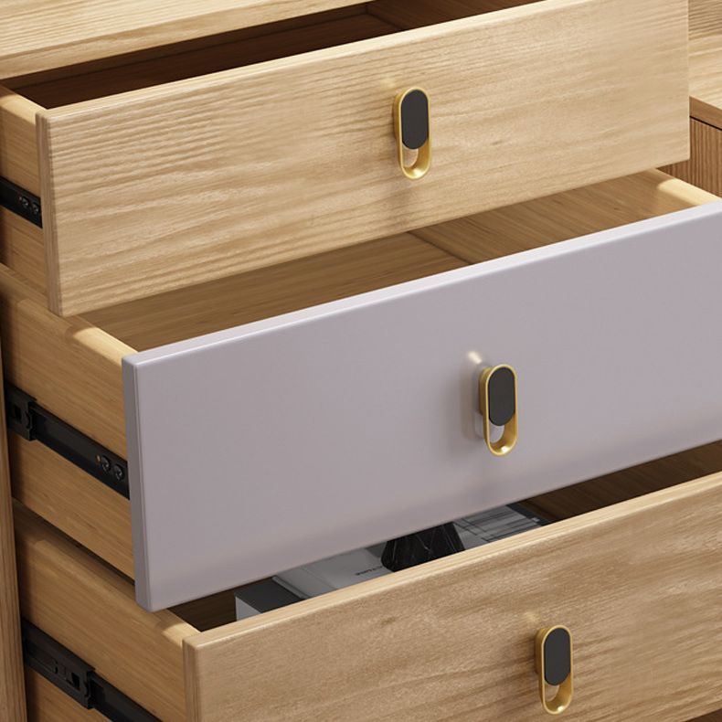 Modern Wooden Chest with Straight Legs and Drawers Accent Chest