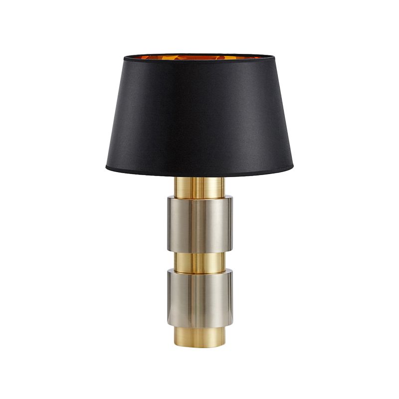 Empire Shade Nachtkastje Licht Minimalistisch Stof 1-lamp Zwart Metalen Nachtkastje Verlichting voor Slaapkamer