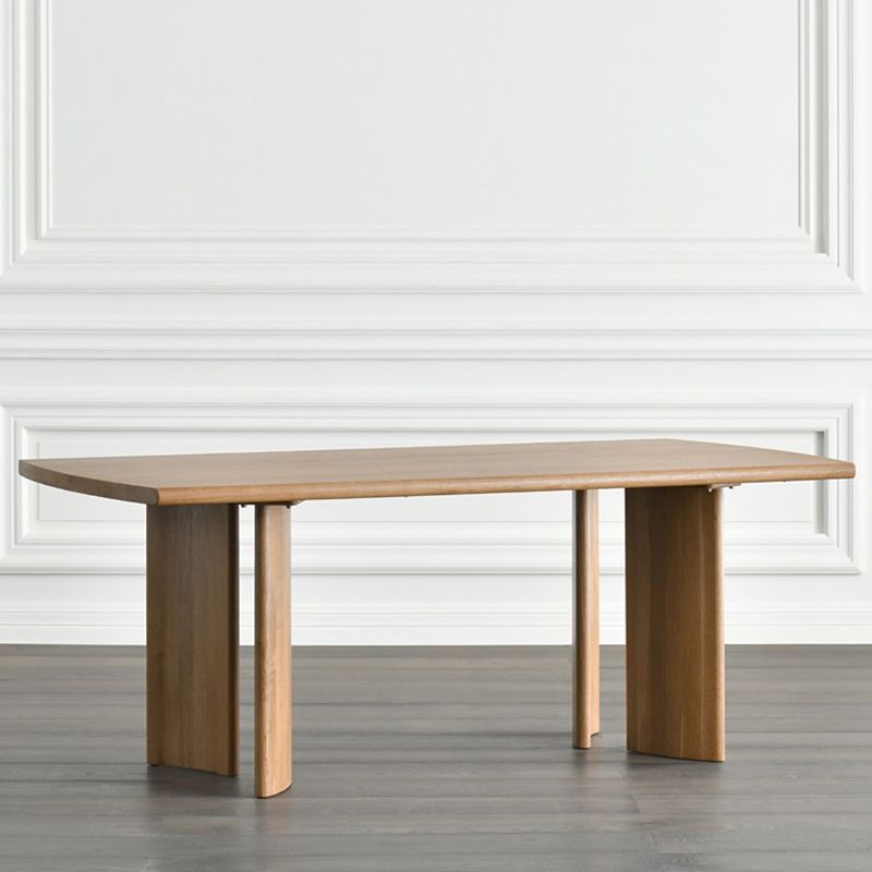 Solid Wood Contemporary Rectangular Table Wood Top Table for Home