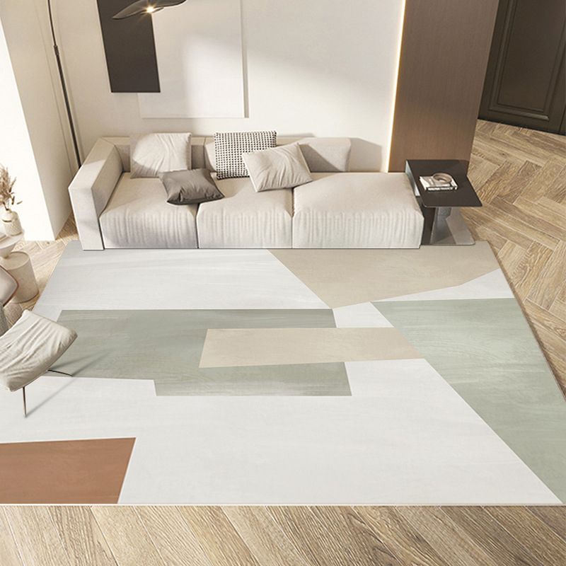 Orange Nordic Rug Polyester Color Piece Rug Washable Rug for Living Room