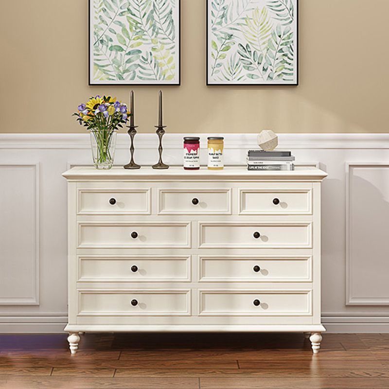 Scandinavian White Wooden Storage Chest Drawers Included for Home